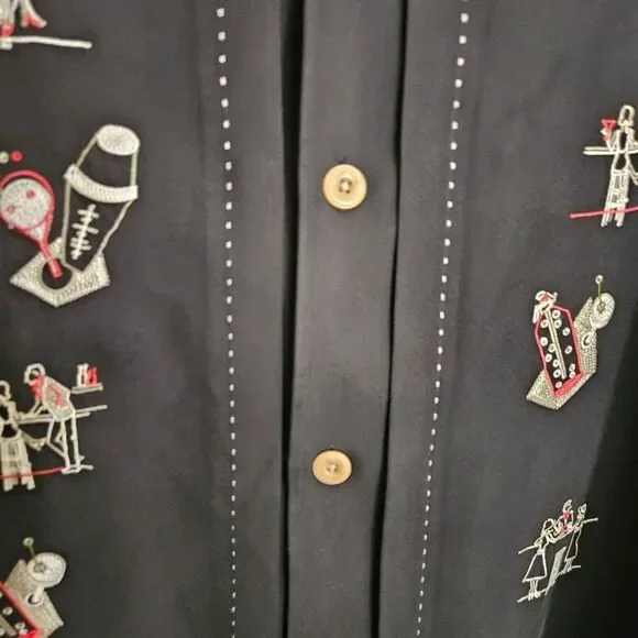 Nat Nast Black Dress Guayabera Silk Shirt for Men - Picture 4 of 7